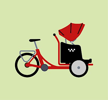 Grafik einer roten Rikscha