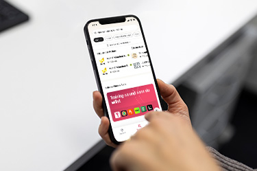 Bedienoberfläche der Wellhub App auf dem Smartphone Bedienoberfläche der Wellhub App auf dem Smartphone